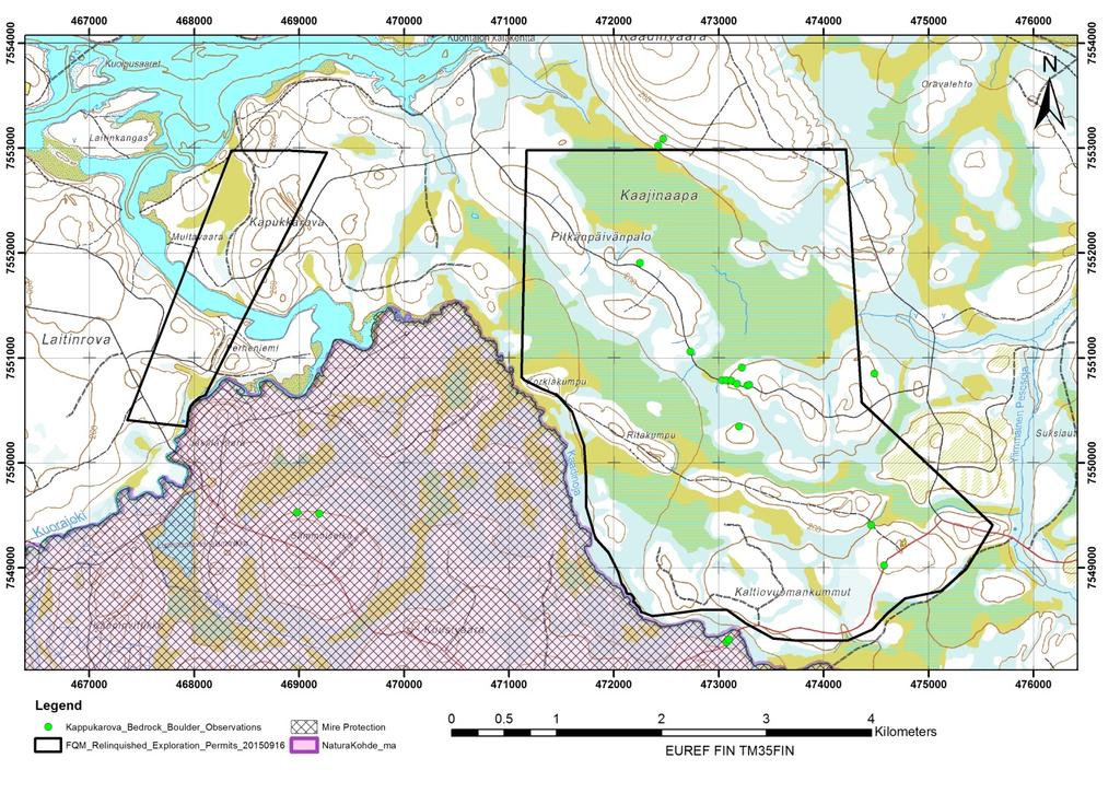 Final Report [ML2013_0077] 5 systematic line till program that covers much of the Sodankylä region further south. Even outcrop and boulder observations are limited.