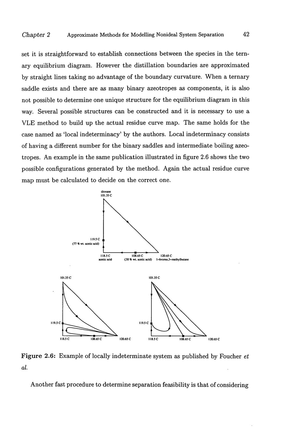Chapter 2 Approximate Methods for Modelling Nonideal System Separation 42 set it is straightforward to establish connections between the species in the ternary equilibrium diagram.