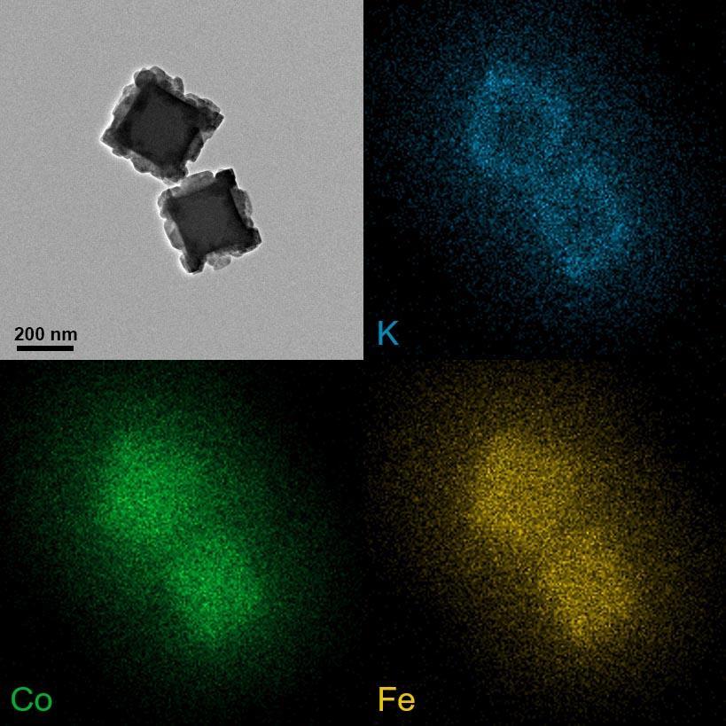 fig. S7. TEM and EDX mapping images of a typical core@satellite superstructure.