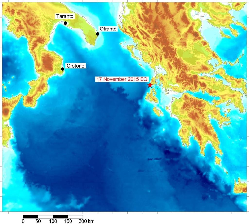Tsunami simulation COMPUTATIONAL GRIDS Bathymetry from GEBCO and EMODNET databases, topography from SRTM G1 G G23 Nested grids G0: