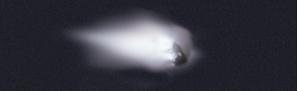 Figure 3: Jets erupting from the Sun-lit side of Comet Halley s nucleus. loses mass at a rate of ṁ 1200 kg s 1.
