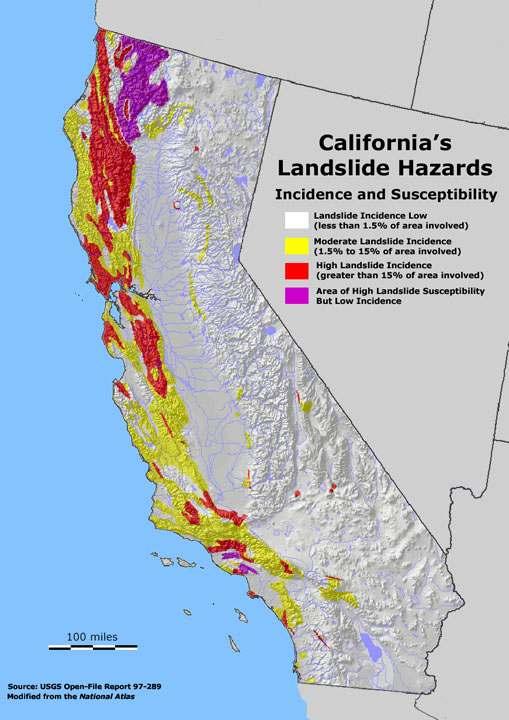 Why are there so few landslides in the Sierras? A. There are few steep slopes there. B.