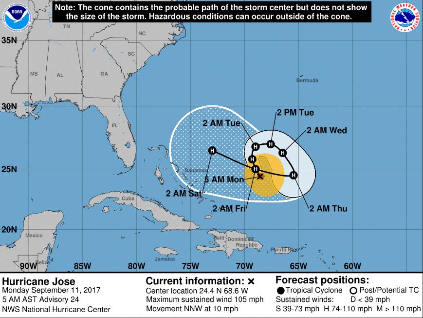 Tropical Cyclone Jose Tropical Cyclone JOSE (CAT 2 Hurricane) (Advisory #24 as of 5:00 a.m.