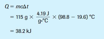ENERGY (HEAT TRANSFER) CALCULATIONS I Example: Determine the change in thermal energy when 115 ml of water is heated from 19.