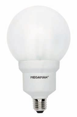 2.13 GLOBE GHC15i E27 / 5W The MEGAMAN GLOBE is specifically designed to replace the 25W Incandescent Globe.