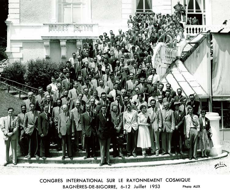 FIGURE 7. Group picture of the Bagnères conference. The Bagnères de Bigorre conference (Fig 7), organized by Leprince-Ringuet and Blackett, was held in the small town located at the foot of the Pic.