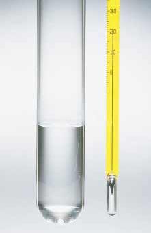 THERMOMETERS A common thermometer in everyday use consists of a mass of liquid usually mercury or alcohol that expands into a glass capillary tube when heated.