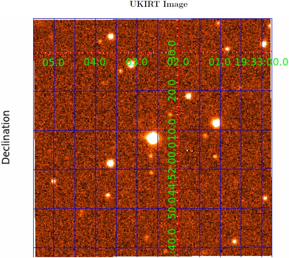 Figure 28: A registered UKIRT image centered on the target with a 1' by 1' scale.