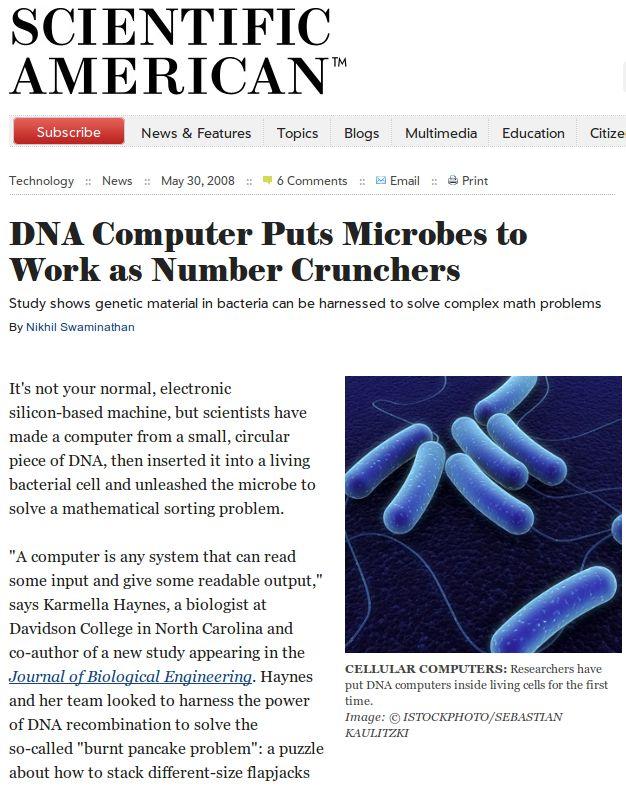 DNA Computing Are these real? Yes, they can be built! Existing DNA computers, like the one reported in 2008, are very simplistic ("two-pancake" problem, similar to "two-qubit" quantum computer).