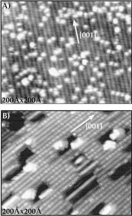 STM probing of RuO 2 single-crystal surface deposited with CO STM image (200 Å by 200 Å, U = 1.08 V, I = 0.46 na, constant current mode) of the RuO2(110) surface after exposure of 10-layer of CO.