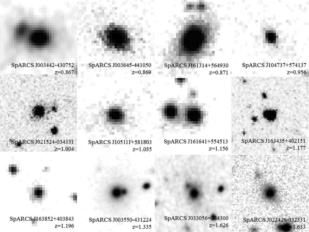 Brightest cluster galaxies 553 Table 3. Image quality and image depth. Cluster Image quality Image depth a Image quality Image depth a (arcsec) (mag) (arcsec) (mag) J SpARCS J003442 430752 1.25 21.