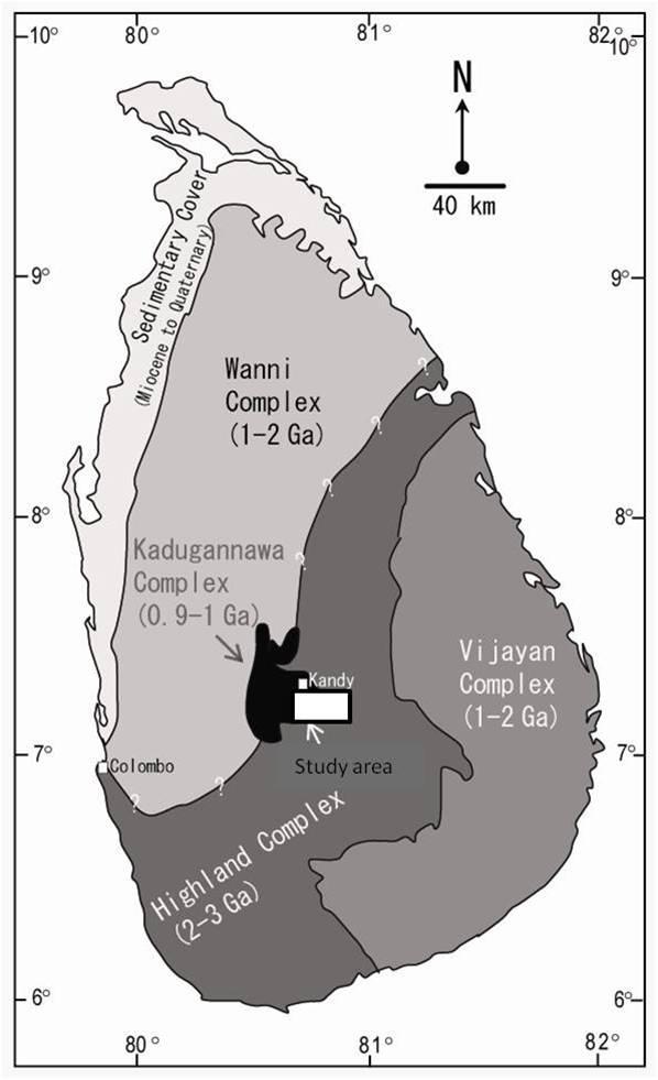 Malaviarachchi and Takasu, Petrology of Metamorphic Rocks Wanni (WC), Vijayan (VC) and Kadugannawa Complexes (KC) as shown in the (Fig. 1).
