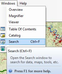 the ArcMap screen, and search for Extract, selecting the