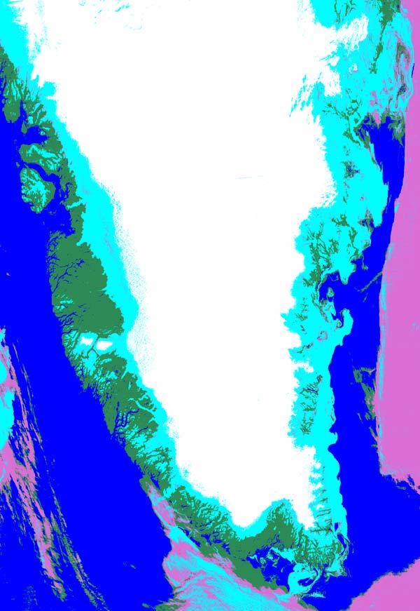 Greenland July 7, 2002 True color composite (1,4,3) Supervised