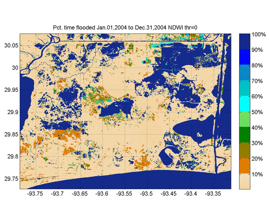 NDWI at 250 m since it the result of a 250 m band and a 500 m band difference. Fig.