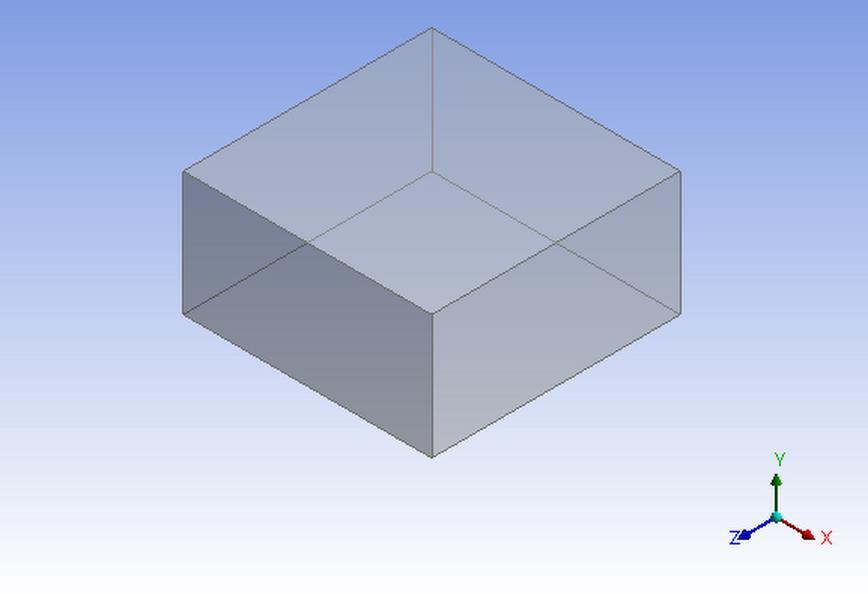 Geometry Modeling: A 3-Dimensional rectangular tank of dimension 1.