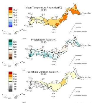 (Chapter 1 Climate in 2015) 1.2 Climate in Japan 3 Above-normal temperature tendencies were observed nationwide except in summer and autumn.