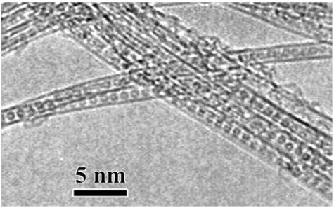 Optical Band Gap Modification of Carbon Nanotubes Figure 1. Typical HRTEM image of C 60 nanopeapods. heated in dry air at 500 C for 30 min to open the tube ends.