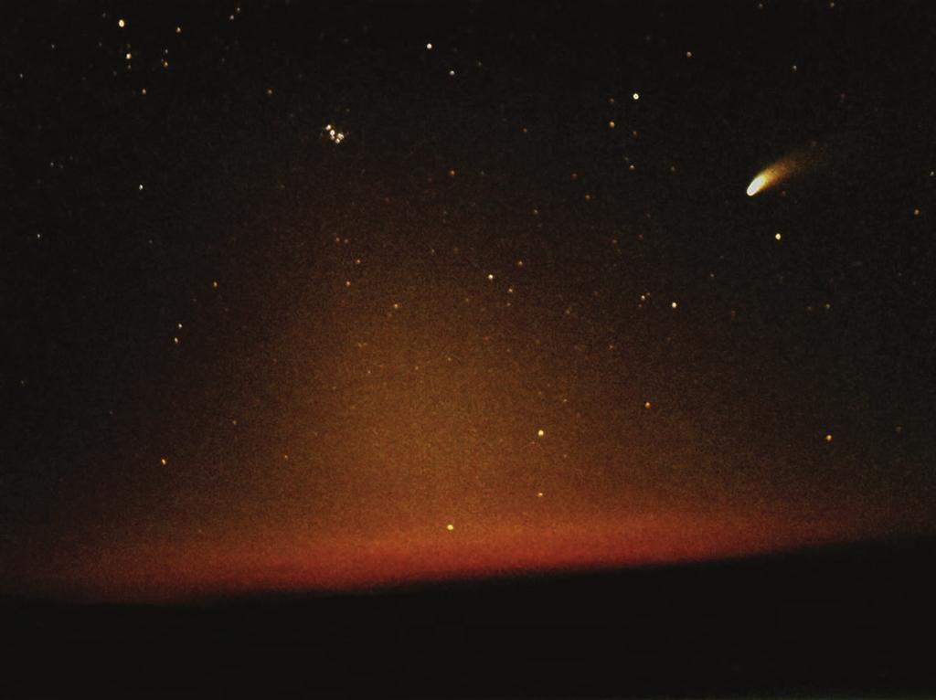 The zodiacal light is a faint, triangularly-shaped glow seen with the naked eye from dark locations on Earth. It appears to extend up from the vicinity of the Sun along the ecliptic or zodiac.