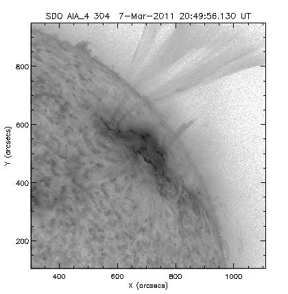 Figure 4. Images of the solar surface around AR1164 taken by the SDO/AIA telescopes at a wavelength of 30.