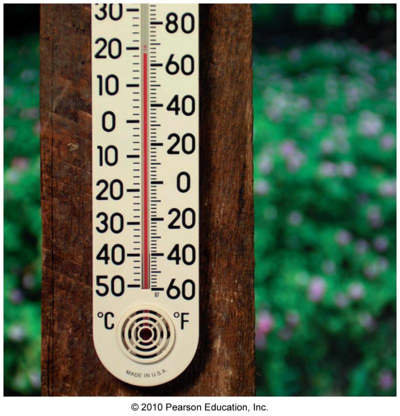 Temperature What does temperature measure?