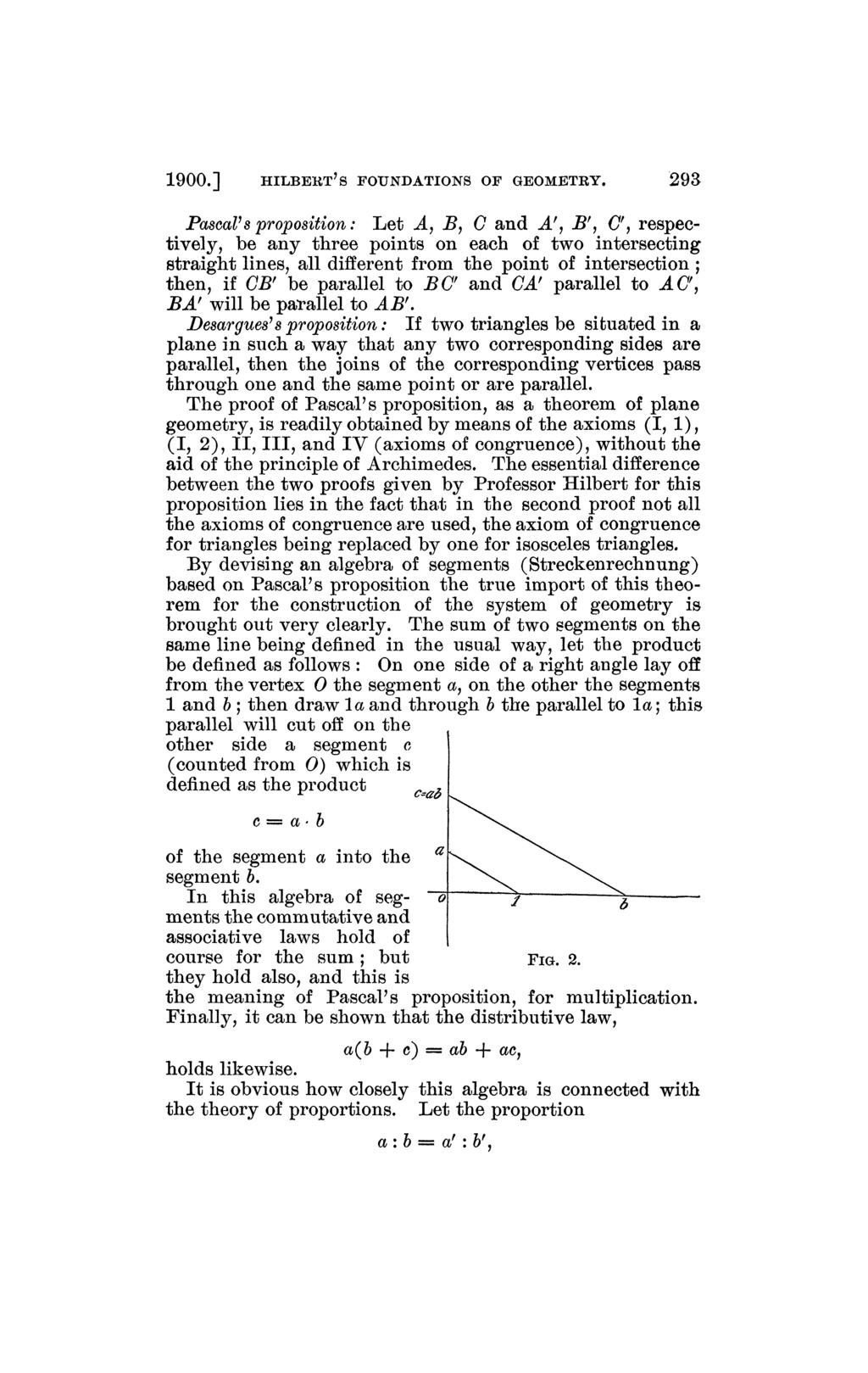 1900.] HILBEKT'S FOUNDATIONS OF GEOMETRY.