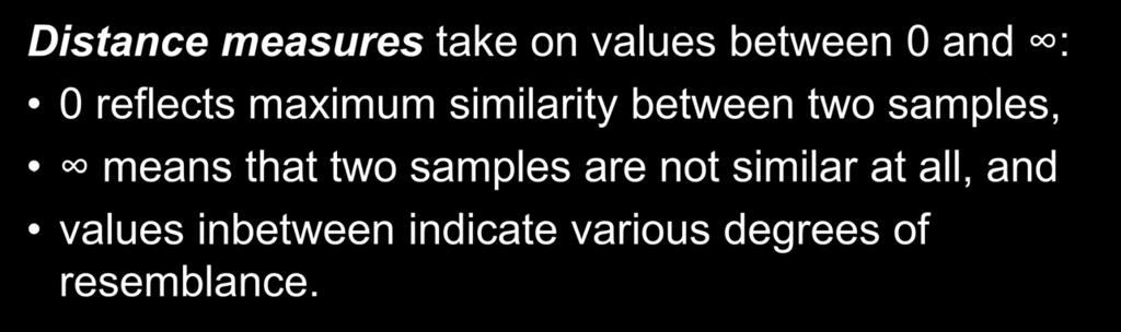 reflects maximum similarity between two samples, means