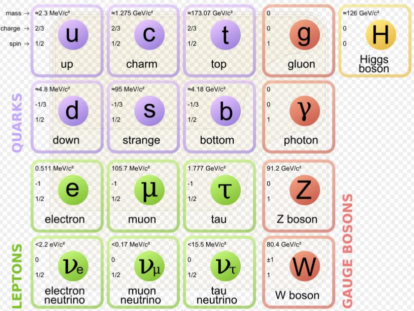 Standard Model (SM) SM includes 12 elemantary particles known as fermions and 3 force carriers known gauge bosons +Higgs