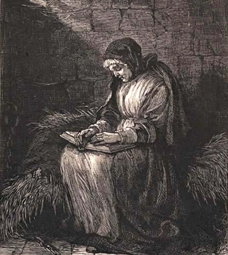 Source Mabel Martin:. By John Greenleaf Whittier, Boston: Houghton, Mifflen & Co. 1876, p. 43. Artist, Mary A. Hallock.