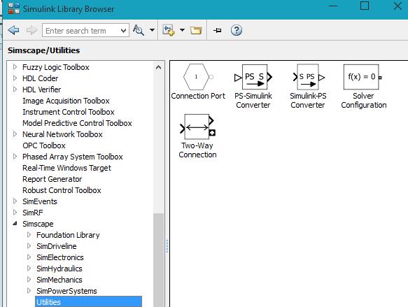 Every time you connect a Simulink source or scope to a Simscape diagram, you have to use an appropriate converter block, to convert Simulink signals into physical signals and vice versa.