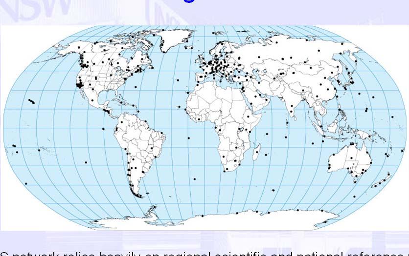 IGS and Regional CORS CSRS NOAA/CORS PBO SCIGN SIRGAS EPN/EUPOS AFREF CMONOC GEONET APREF ARGN PositioNZ NZGeonet IGS network relies heavily on regional scientific and national reference frame