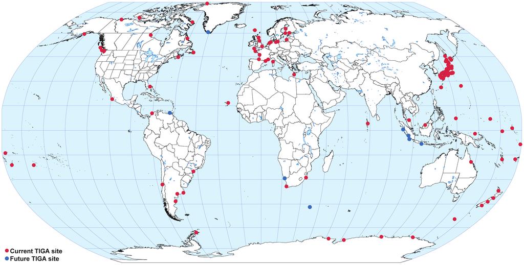 Geodetic Observations and Global Reference 277 Figure 9.7 Current network of GPS stations at tide gauges contributing to the TIGA Pilot Project. (Courtesy of C. Noll 2008.