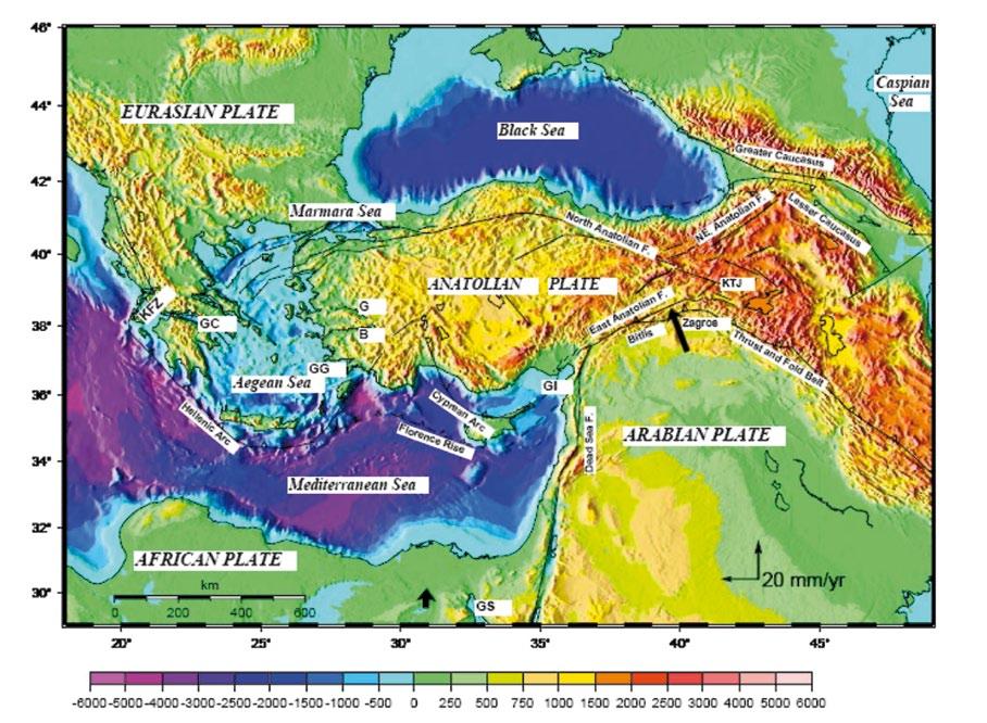 geokinematics and geodynamics, assessment of the recent geodynamic processes and seismic hazards.