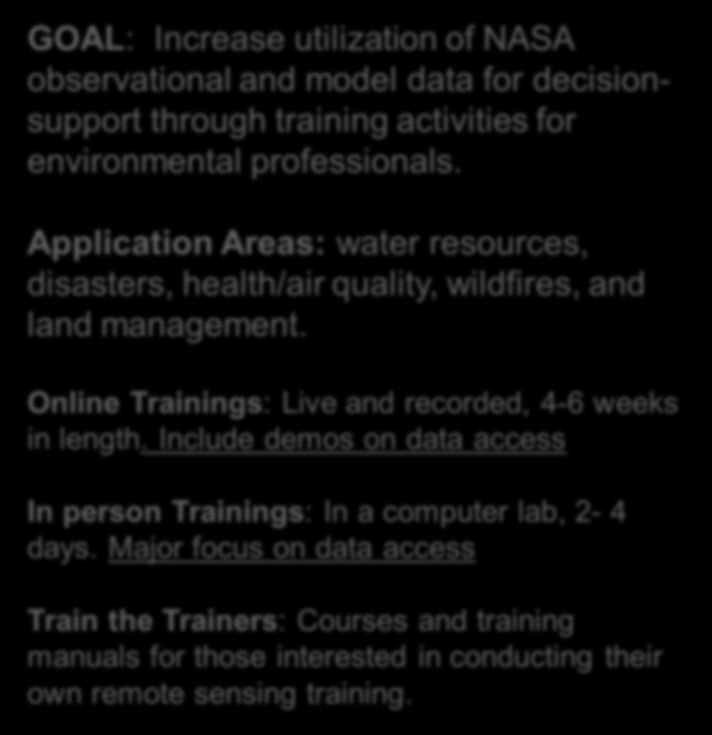 gov GOAL: Increase utilization of NASA observational