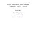 Solving Mixed Integer Linear Programs Using Branch And Cut Read online solving mixed integer linear programs