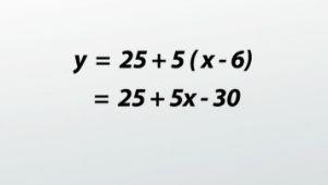 This can be simplified to y = 5x - 5. So point-slope form says that y=y sub 1 + m(x - x sub 1).