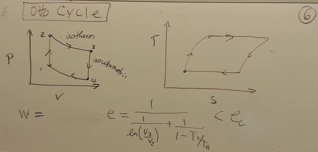 In passing we note that if the processes are not reversible then the inequalities will result in the system s efficiency being less than the ideal Carnot cycle.