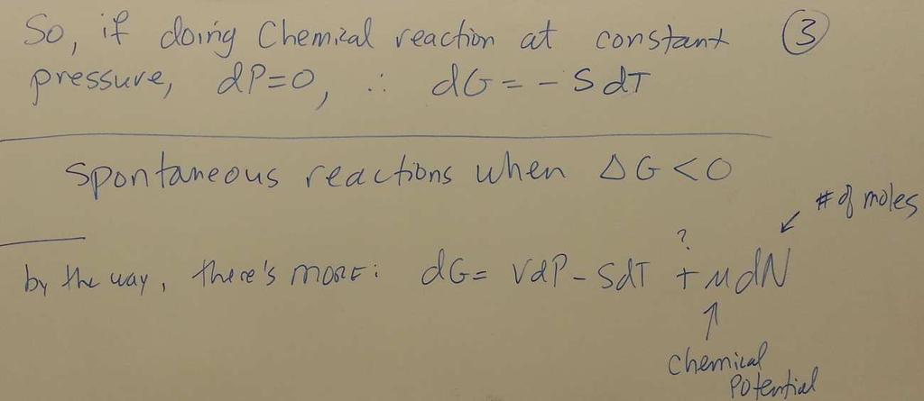 Chemistry to determine if a reaction will go forward or not.