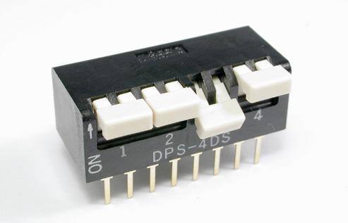 DIP-Switch DPS-DS,, or double pole positions Double pole single throws (DPST) Vertical mounting Insulation resistance (at00 VDC)