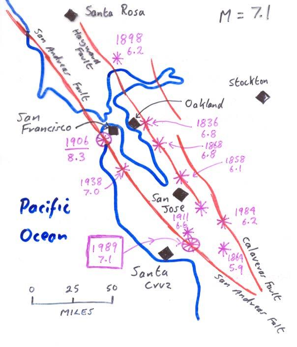 The Loma Prieta Earthquake (1989) Location of the magnitude 7.