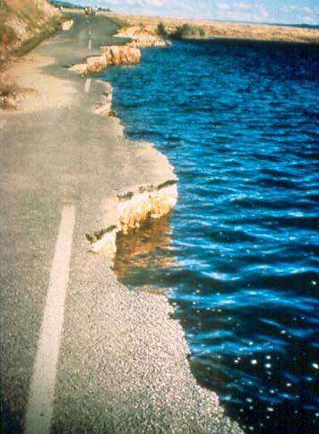Montana, 1959 Road slumps into lake