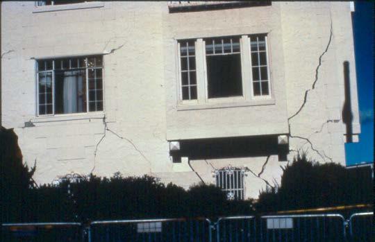 Damage due to slumping and liquefaction