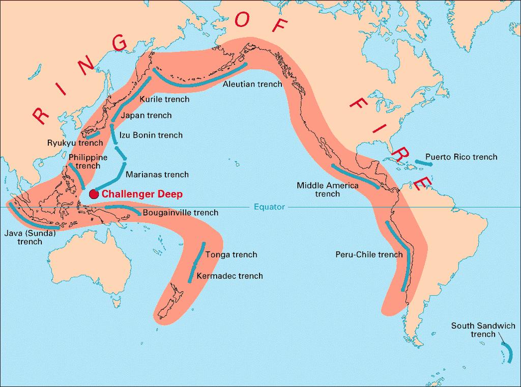 The Pacific Rim of Fire This notorious zone is characterized by subduction
