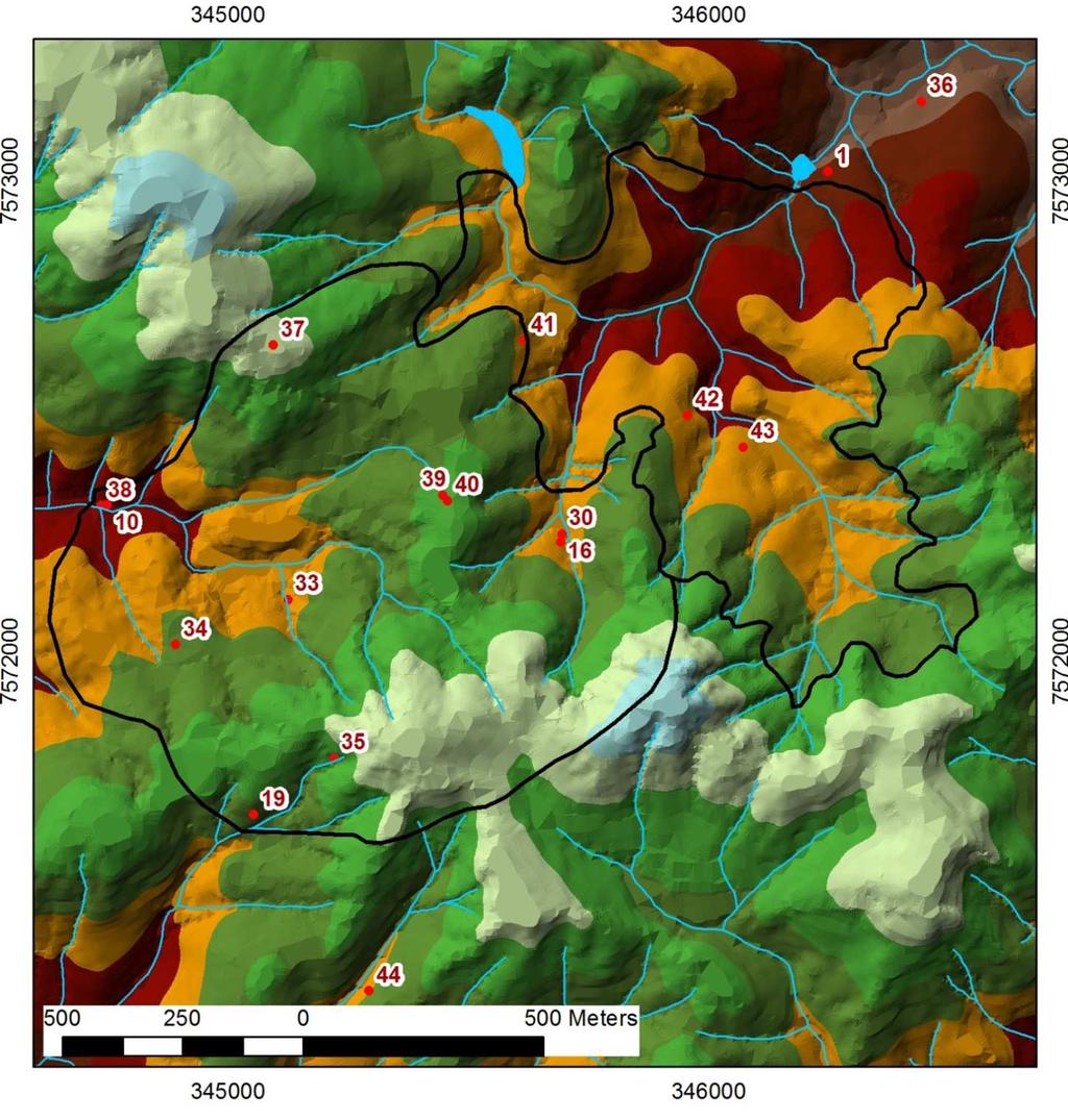 Model Digital Elevation Before mining Elevation - Meters 1470.5-1500 1441-1470.5 1411.