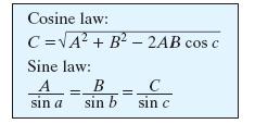 by the law of cosines Direction if the resultant force can be determined by the