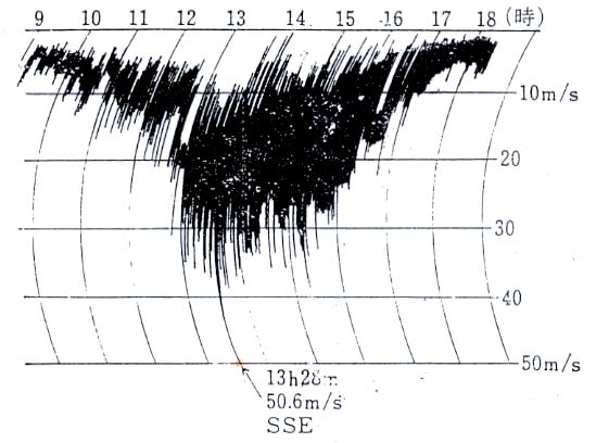 Temporal Variation of Wind Speed (Typhoon) 13:28 50.
