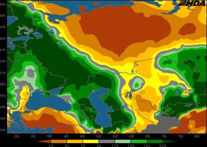 0") 3% 0% 4% 4% Former Soviet Union Crop Areas FSU % Precipitation Coverage 5 Day Forecast W. Wheat S.