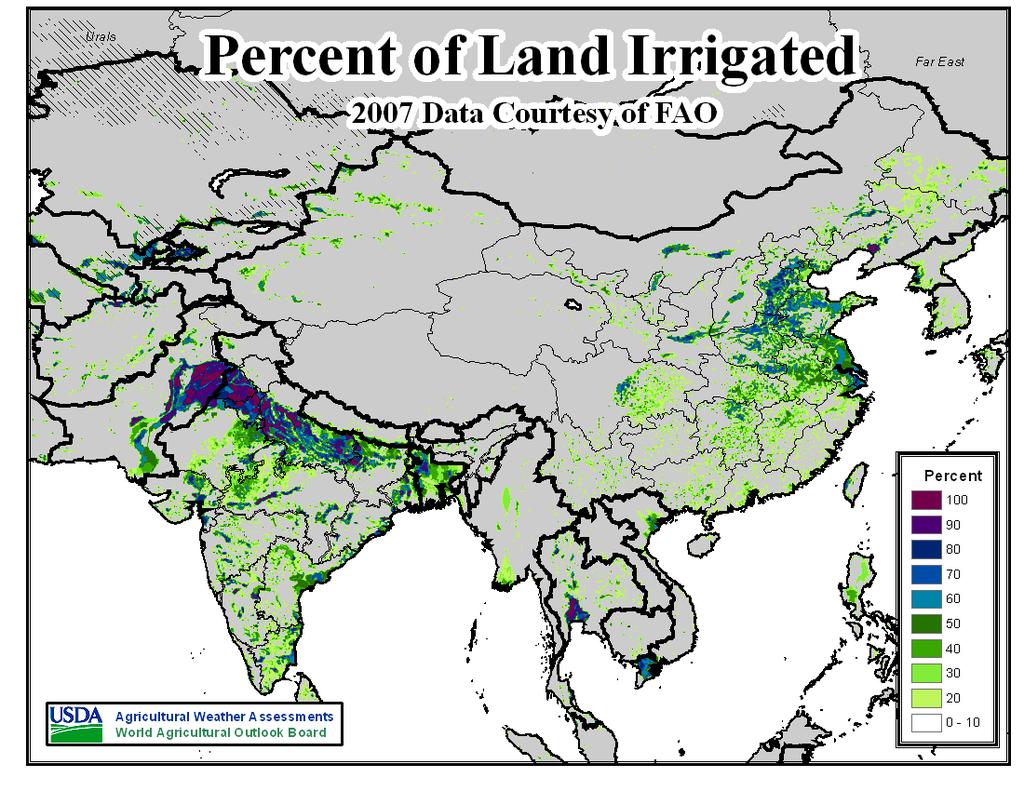 Much of Asia s wheat and rapeseed is heavily