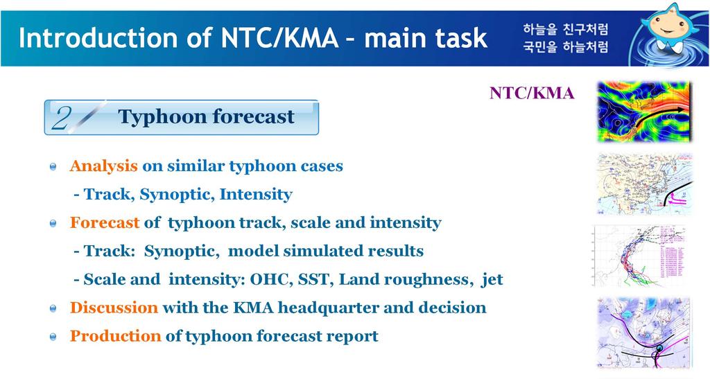 Introduction of NTC/KMA main task 2 Typhoon forecast NTC/KMA Analysis on similar typhoon