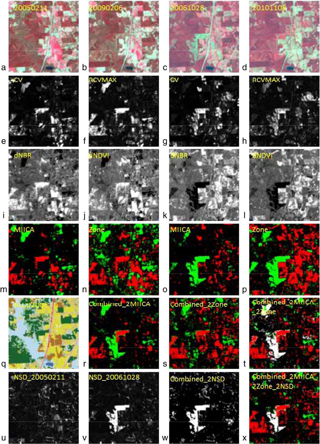 168 S. Jin et al. / Remote Sensing of Environment 132 (2013) 159 175 Fig. 8. The change detection procedure is demonstrated for subset-2 area. The images are arranged in the same order as Fig. 7.
